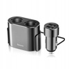 Baseus rozdzielacz rozgałęźnik ładowarki samochodowej 2x USB 3.1A 17W + 2x gniazdo zapalniczki 80W czarny CRDYQ-01