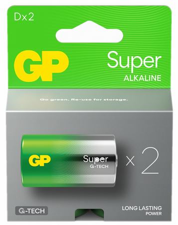 GP bateria alkaliczna SUPER G-TECH LR20 D BL2x4 /zestaw