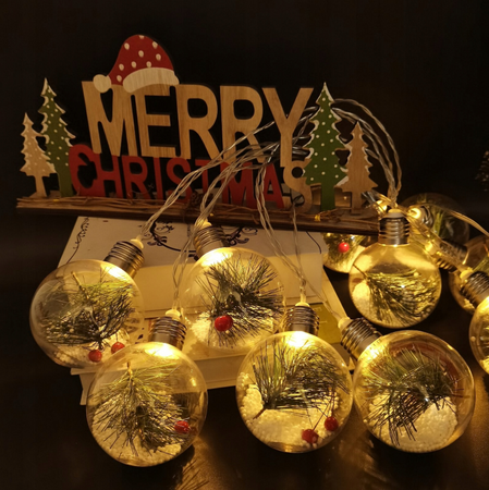 Lampki dekor.bombki modee 2,7m WARM 10LED ML-C2022