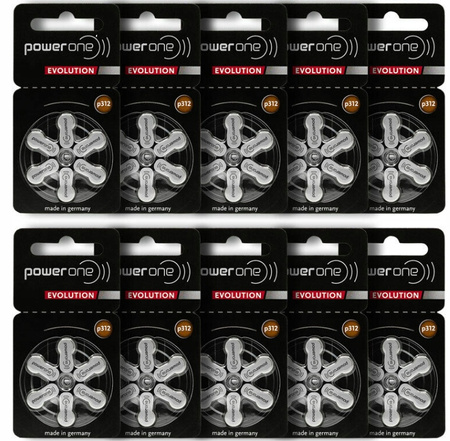 POWER ONE EVOLUTION Baterie słuchowe V312 60 szt.