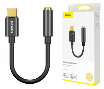 Baseus L54 adapter do słuchawek przejściówka z USB-C na gniazdo audio jack 3.5mm DAC 24 bit 48 KHz czarny CATL54-01