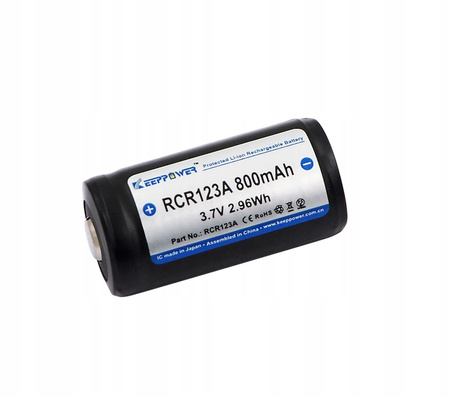 KeepPower akumulator RCR123A 800mAh Li-ION 16340, 2 szt.