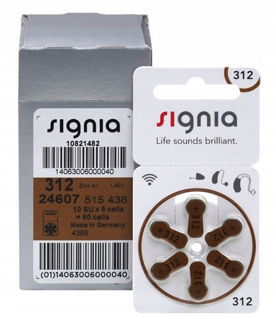 SIEMENS Baterie słuchowe SIGNIA 312 MF (PR41) BL6x10 /zestaw