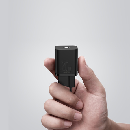 Baseus Super Si 1C szybka ładowarka USB Typ C 20 W Power Delivery czarny CCSUP-B01