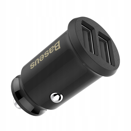 Baseus Grain Car Charger mini ładowarka samochodowa 2x USB 3.1A czarny CCALL-ML01 