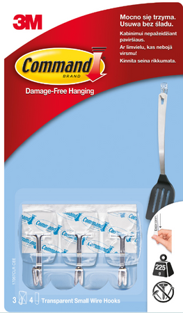 COMMAND HACZYKI PRZEŹROCZYSTE Z METALOWYM UCHWYTEM 3SZT+4SZT MALE PASKI