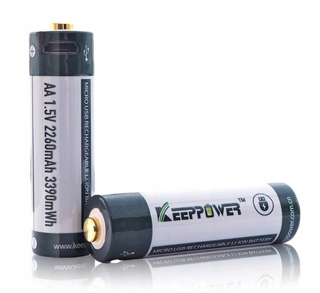KeepPower akumulator ICR14500-226PCM 2260mAh Li-ION m-USB, 2 szt.