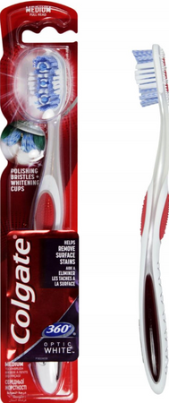COLGATE SZCZOTECZKA 360 OPTIC WHITE ŚREDNIA