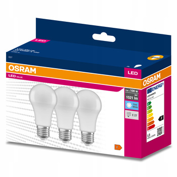 OSRAM 3x Żarówka LED E27 A60 13W 100W 1521lm 4000K