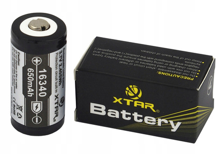 XTAR 16340 / R-CR123 3,7V Li-ION 650mAh z zabezpieczeniem