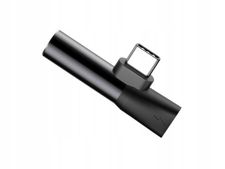 Baseus Audio Converter L41 adapter przejściówka ze złącza USB-C na port USB-C + gniazdo słuchawkowe 3,5 mm czarny CATL41-01