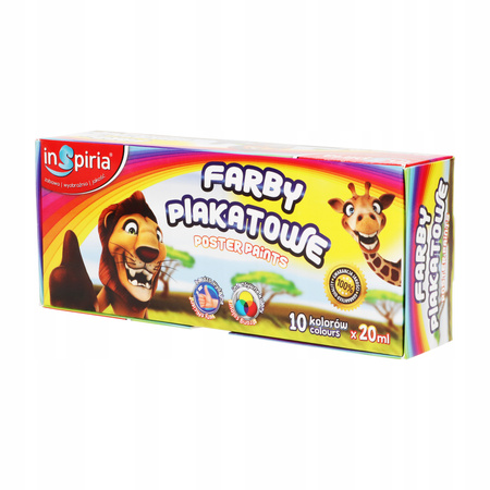 INSPIRA FARBY PLAKATOWE MIX 10 KOLORÓW 20 ML