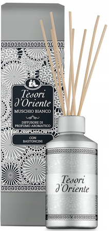 TESORI D\'ORIENTE 760 ML PŁYN DO PŁUKANIA BIAŁE PIŻMO / MUSCHIO BIANCO FABRIC SOFTENER+ DYFUZOR Z PATYCZKAMI MUSCHIO BIANCO /zestaw