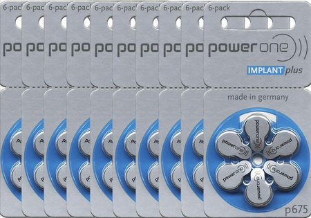 POWER ONE IMPLANT PLUS Baterie słuchowe V675 60 szt.