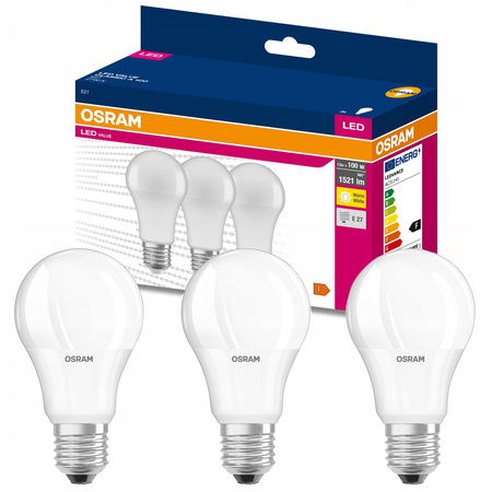OSRAM Żarówka LED E27 13W 100W 1521lm 2700K 3-PAK