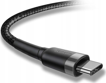 Baseus Cafule Cable wytrzymały nylonowy kabel przewód USB-C PD / USB-C PD PD2.0 60W 20V 3A QC3.0 2M czarno-szary CATKLF-HG1