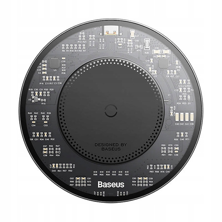 Baseus Ładowarka indukcyjna BSW530 15W + kabel USB C - USB C 24W 1m - czarna