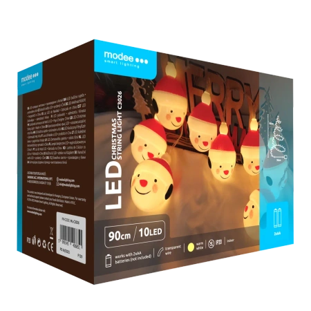 Lampki bałwanki BAT modee 0,9m WARM 10LED ML-C3026