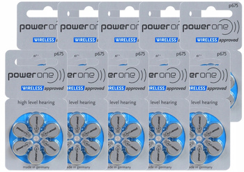 POWER ONE WIRELESS Baterie słuchowe V675 60 szt.