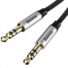 Baseus Yiven M30 kabel audio stereo AUX 3,5 mm męski mini jack 1m srebrno-czarny CAM30-BS1