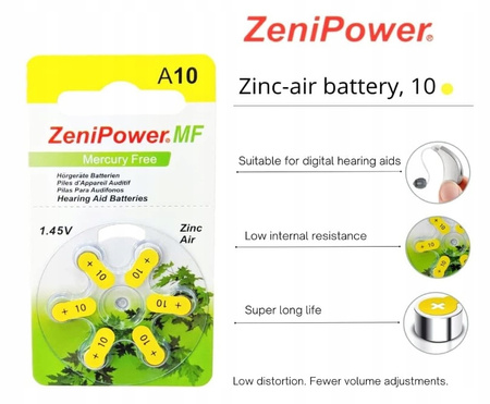 ZeniPower Baterie Słuchowe 10 A10 PR70 60 szt.