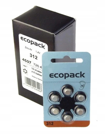ECOPACK baterie słuchowe VARTA 312 60 szt.