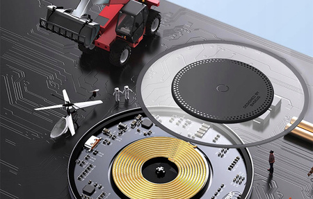 Baseus Ładowarka indukcyjna BSW530 15W + kabel USB C - USB C 24W 1m - czarna