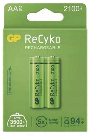 GP akumulatorki ReCyko+ AA 2100mAh NiMH 1.2V BL2