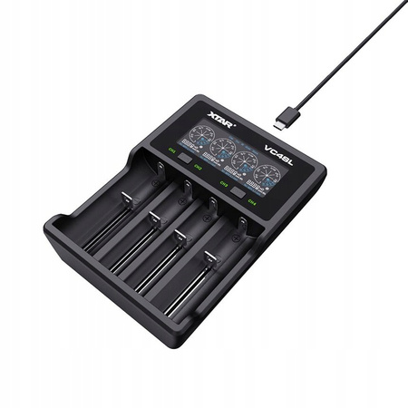 XTAR Ładowarka VC4SL 18650/32650 Li-ION/Ni-MH, 4 kanały, USB-C
