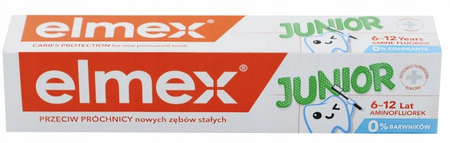 ELMEX 75 ML JUNIOR PASTA DLA DZIECI 6-12 LAT / TOOTHPASTE FOR CHILDREN FOR CHILDREN 6-12 YEARS