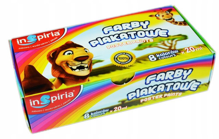 INSPIRA FARBY PLAKATOWE MIX 8 KOLORÓW 20 ML