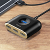 Baseus Square round 4 in 1 USB HUB AdapterUSB3.0 TO USB3.0*1+USB2.0*3 1m Black CAHUB-AY01