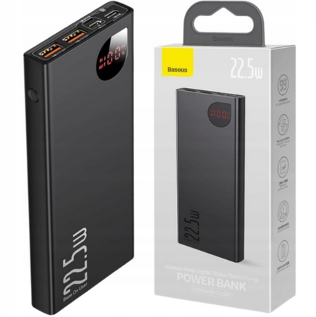 Baseus Adaman Metal powerbank z szybkim ładowaniem 10000mAh 22.5W Overseas Edition 2021 czarny