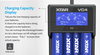 XTAR Ładowarka VC4 18650/32650 Li-ION/Ni-MH, 4 kanały, USB + XTAR 16340 / R-CR123 3,7V Li-ION 650mAh z zabezpieczeniem 2 szt. /zestaw