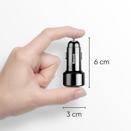 Baseus Magic Series Dual QC - ładowarka samochodowa Quick Charge 3.0 2x USB 45W 6A czarny CCMLC20A-01