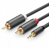 UGREEN Kabel AV102 10772 3,5 mm mini jack męski / 2RCA męski 1m - szary