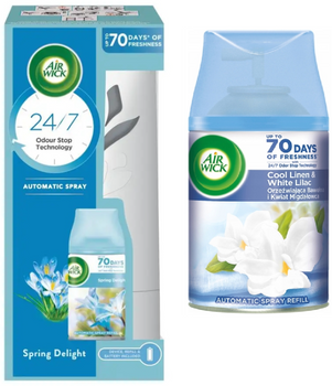 AIRWICK FM 250 ML ORZEŹWIAJĄCA BAWEŁNA I KWIAT MIGDAŁOWCA ZAPAS / COOL LINE&WHITE LILAC REFILL 6/330/1980+AIRWICK DYFUZOR+ZAPAS FM 250ML /zestaw