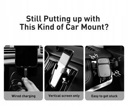 Baseus samochodowy uchwyt magnetyczny bezprzewodowa indukcyjna ładowarka Qi 15 W kompatybilna z MagSafe do iPhone czarny WXJN-01