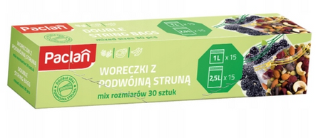 Woreczki strunowe MIX Paclan 1L i 2,5L po 15 szt.