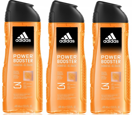 ADIDAS SHOWER GEL 400ML MEN POWER BOOSTER 3IN1 12/108/129633 /zestaw