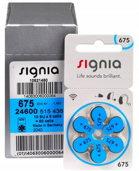 SIEMENS Baterie słuchowe SIGNIA 675 MF (PR44) BL6x10 /zestaw