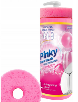 Pinky Płyn do mycia naczyń pompka guma balonowa 1L+gąbka