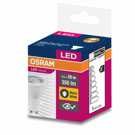 OSRAM Żarówka LED Halogen 5W 50W GU10 36s Value