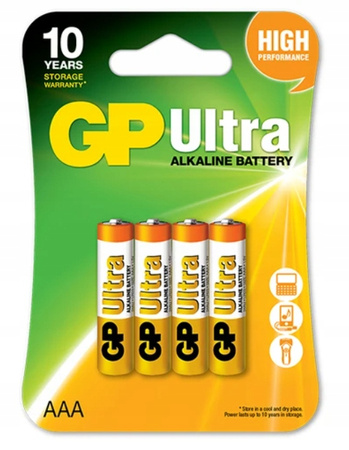 GP bateria alkaliczna ULTRA ALKALINE AAA BL4