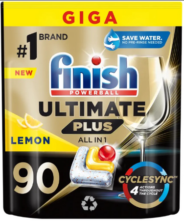 FINISH TABS POWERBALL ULTIMATE PLUS ALL IN1 LEMON 90PCS 4/72/288 PL