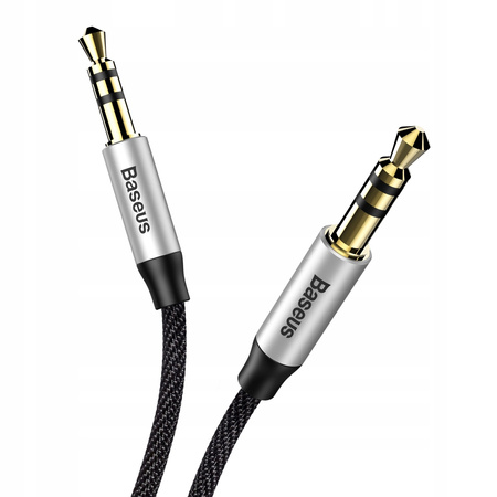 Baseus Yiven M30 kabel audio stereo AUX 3,5 mm męski mini jack 1m srebrno-czarny CAM30-BS1