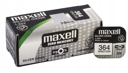 MAXELL bateria srebrowa 364 / SR621SW BL1x10 /zestaw