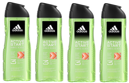 ADIDAS SHOWER GEL 400ML MEN ACTIVE START 3IN1 12/108/1296 PLx4 /zestaw