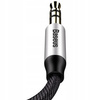 Baseus Yiven M30 kabel audio stereo AUX 3,5 mm męski mini jack 1m srebrno-czarny CAM30-BS1