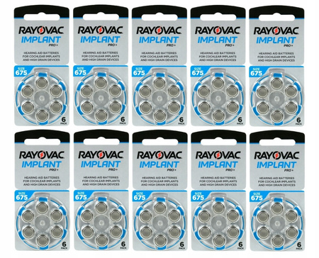 RAYOVAC Baterie słuchowe 675 Implant Pro+ 60 szt.